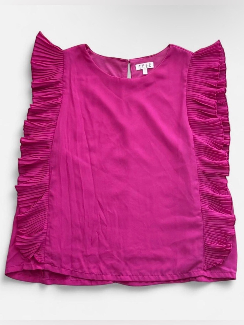 TCEC Women's Fuchsia Ruffle Sleeve Blouse